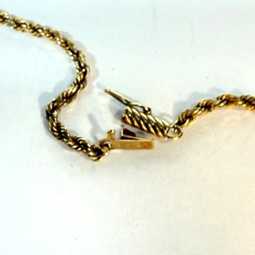 18" 14K solid rope necklace with locking clasp. - Picture 8 of 9
